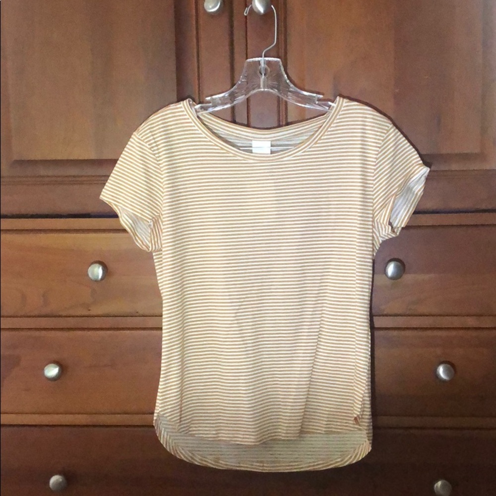 NWT!! Yellow and White striped basic tee